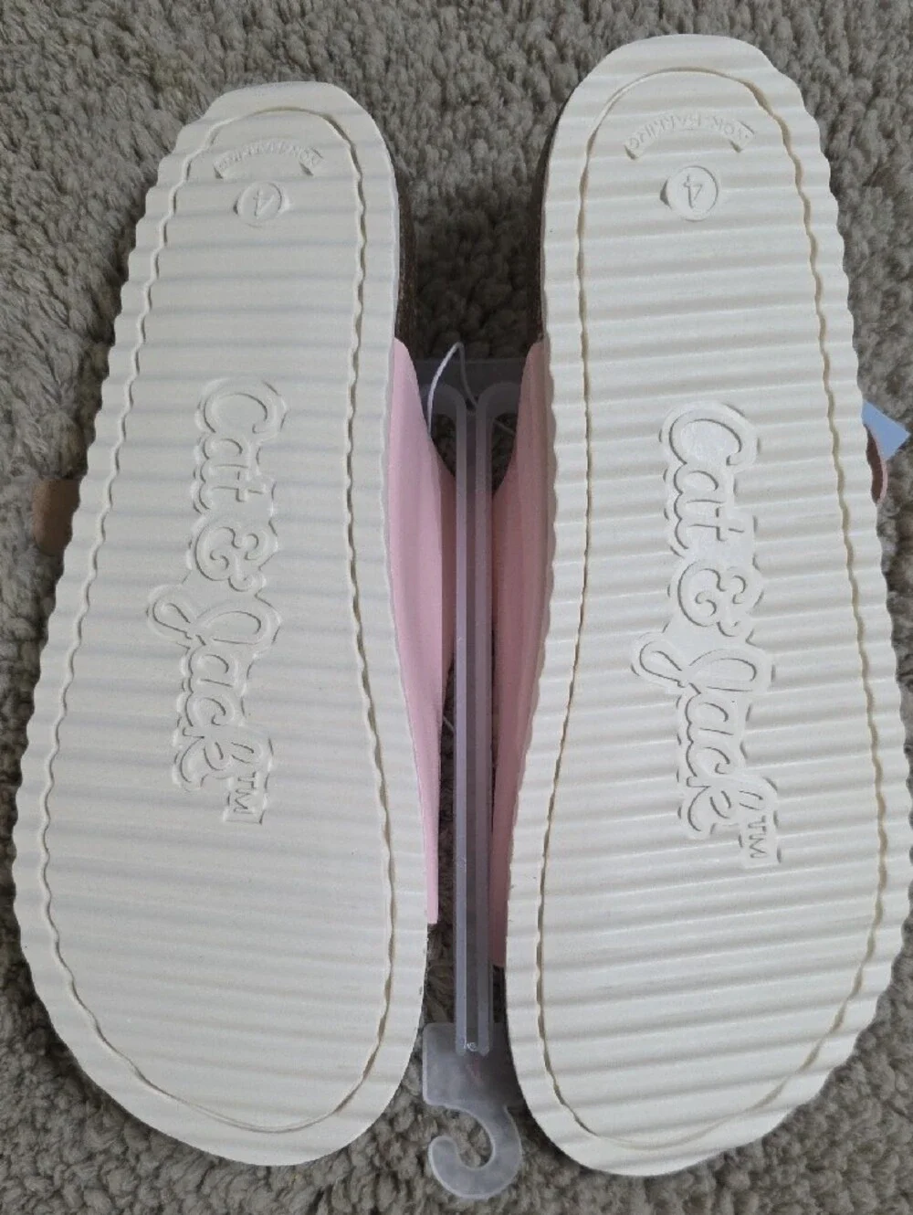 Cat & Jack Pink Pearl Buckle Slide Sandals - Girls